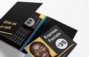 Printed salon promotional flyers with pricing